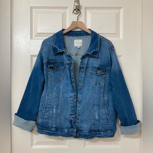 Torrid Classic Medium Wash Denim Jean Jacket 4X Casual Fall Western Bohemian
